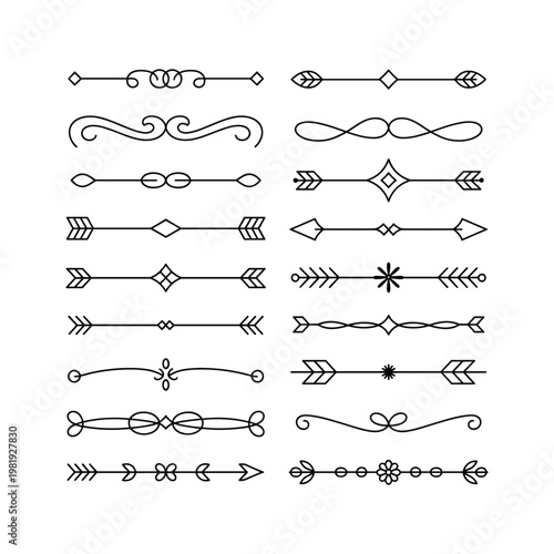 Decorative Line Dividers and Ornate Border Ornaments Vector Set