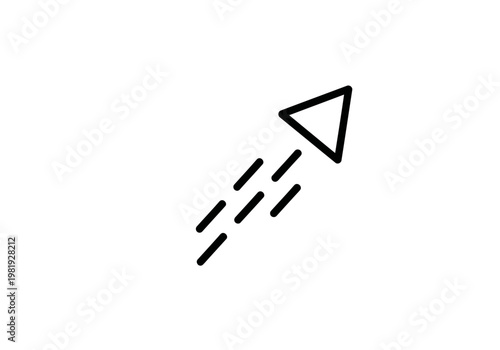 Rocket launch icon for website and app ui, speed and fast delivery symbol