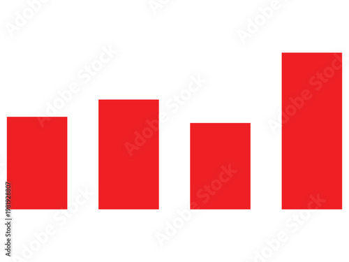 Simple red bar chart graphic vector design