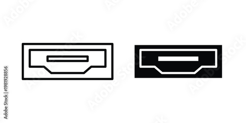 HDMI icon vector logo. icons in solid, editable strokes.