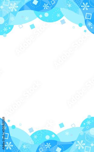 氷と水色のポップな抽象フレーム3_縦