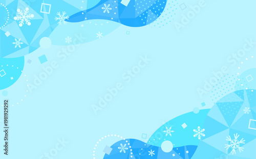 氷と水色のポップな抽象背景1_横