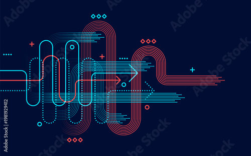 Abstract arrow direction. Technology background. High speed. Hi-tech