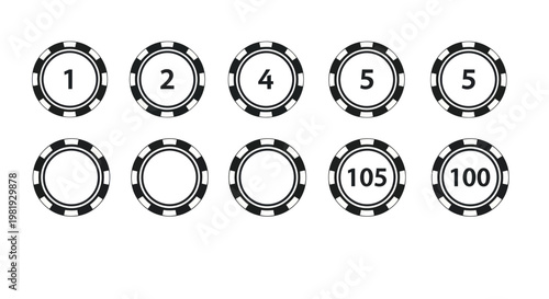 Casino Chips with Numbers - Gambling, Game, Poker, Bet, Luck, Money