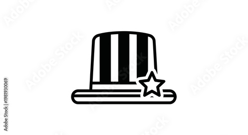 Iconic Uncle Sam Hat with Star - American Patriotism Symbol
