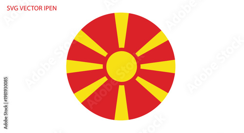 Macedonia flag emblem, sun symbol, graphic, vector, national symbol