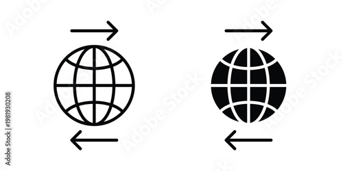 Import and export icon vector logo. icons in solid, editable strokes.