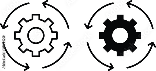 Implementation icon vector logo. icons in solid, editable strokes.