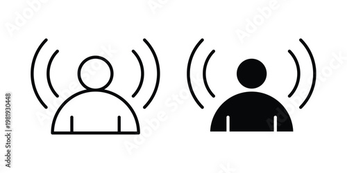 Influencer icon vector logo. icons in solid, editable strokes.