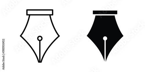 Ink pen icon vector logo. icons in solid, editable strokes.