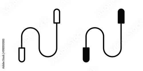 Jump rope icon vector logo. icons in solid, editable strokes.
