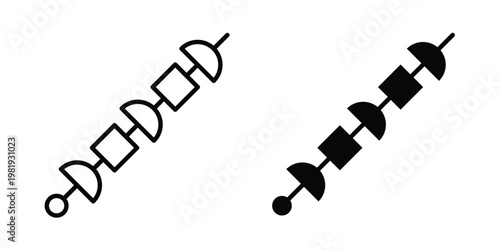 Kebab icon vector logo. icons in solid, editable strokes.