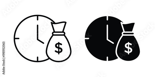Long term investment icon vector logo. icons in solid, editable strokes.