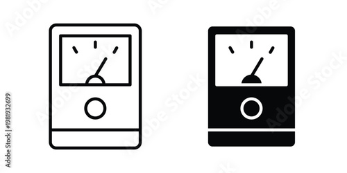Meter icon vector logo. icons in solid, editable strokes.