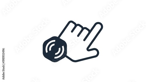 Hand shaped mouse cursor clicking animation