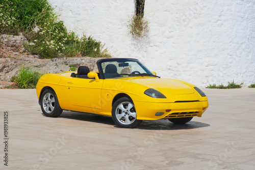 Yellow convertible sports car - Italian design