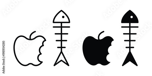 Organic waste icon vector logo. icons in solid, editable strokes.