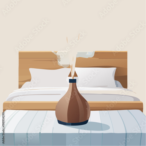 Diffuser mit ätherischen Ölen im Schlafzimmer