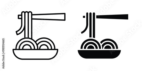 Pasta icon vector logo. icons in solid, editable strokes.