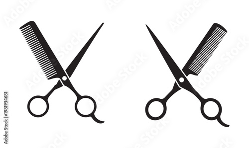Hair Scissors Set of 2 Vector Illustration Isolated