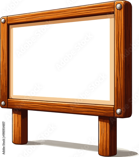 Create a realistic Blank signboard vector art with white background..