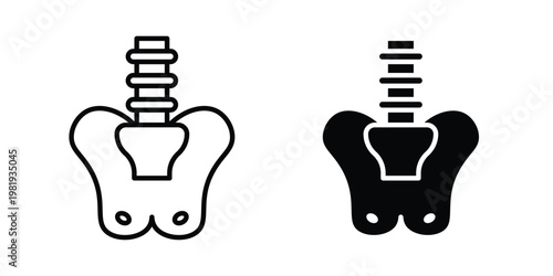 Pelvic area icon vector logo. icons in solid, editable strokes.