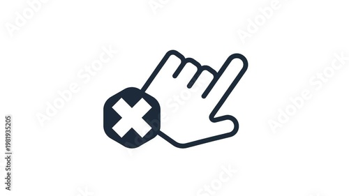 Hand shaped mouse cursor clicking animation