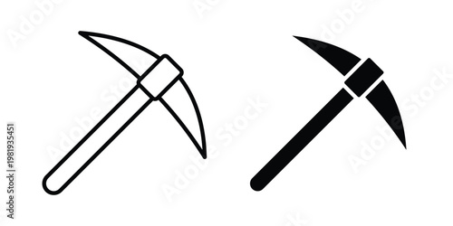 Bild auf Leinwand Pick axe icon vector logo. icons in solid, editable strokes.