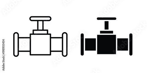 Quadro su tela Pipe valve icon vector logo. icons in solid, editable strokes.