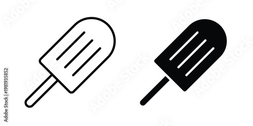 Popsicle icon vector logo. icons in solid, editable strokes.