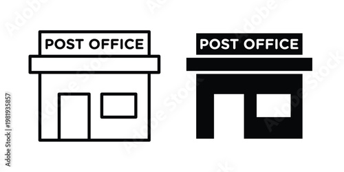 Post office icon vector logo. icons in solid, editable strokes.