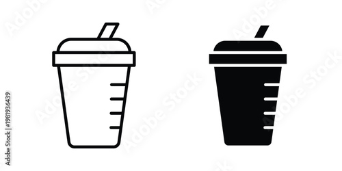 Protein shake icon vector logo. icons in solid, editable strokes.