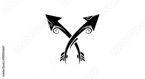 Black Arrows Crossed Symbolic Graphic Design.