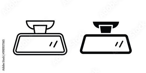 Rear mirror icon vector logo. icons in solid, editable strokes.
