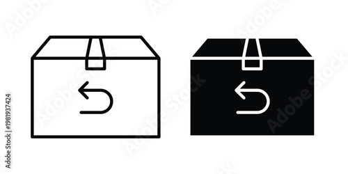 Return purchase icon vector logo. icons in solid, editable strokes.