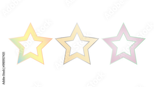 Isolated five gold star with metallic effect. 5 elements for Awards, medals, rating designation, 
