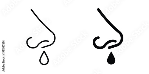 Runny nose icon vector logo. icons in solid, editable strokes.