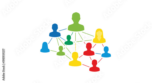 Colorful People Network Connection Teamwork.