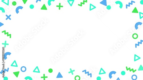Colorful and pop geometric cute frame background