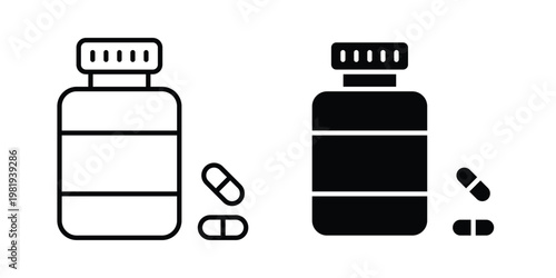 Sleeping pills icon vector logo. icons in solid, editable strokes.