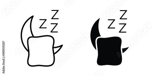 Sleep icon vector logo. icons in solid, editable strokes.
