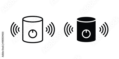 Smart speaker icon vector logo. icons in solid, editable strokes.