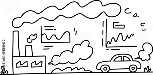 Factory chimneys and passenger car exhaust emissions influencing rising carbon dioxide levels in the atmosphere