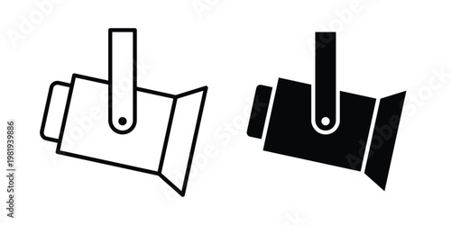 Spotlight icon vector logo. icons in solid, editable strokes.