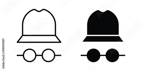 Spy icon vector logo. icons in solid, editable strokes.