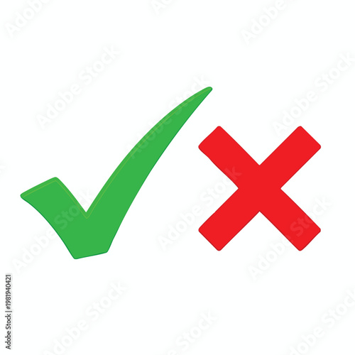 Modern Check Marks and Cross Symbols for Decision Making and Evaluation
