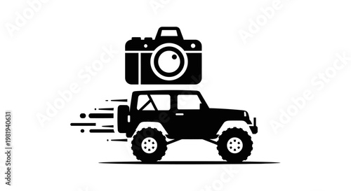 Black Jeep with Camera on Top.