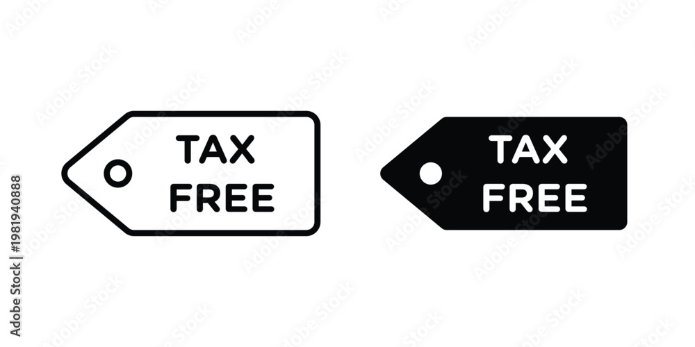 Obraz premium Tax free icon vector logo. icons in solid, editable strokes.