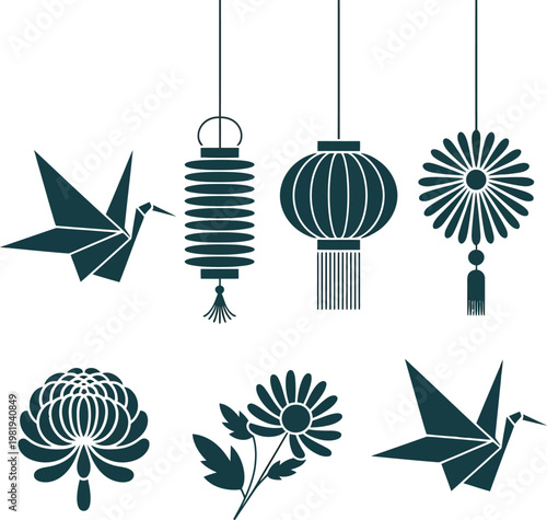 Set of vector Christmas tree decorations seamless illustration pattern