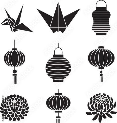 Christmas tree icon set vector illustration collection design